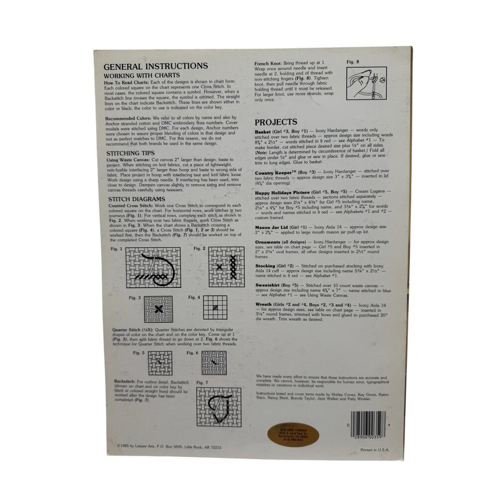 Vintage The Littlest Angels Cross Stitch Design Leaflet Leisure Arts Christmas - Picture 2 of 2
